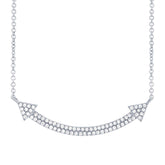 0.19ct 14k White Gold Diamond Pave Necklace